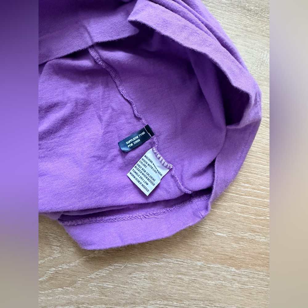 Vintage Polo By Ralph Lauren Single Stitch Pony Logo T-Shirt XL-L Purple - Picture 3 of 6